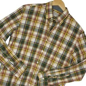 Vintage J.Crew Men's Long Sleeve Button-Down Shirt Size Medium Plaid EUC